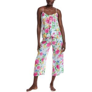 40 Winks Womens  2Pc Tank & Cropped Pant Set, Blue